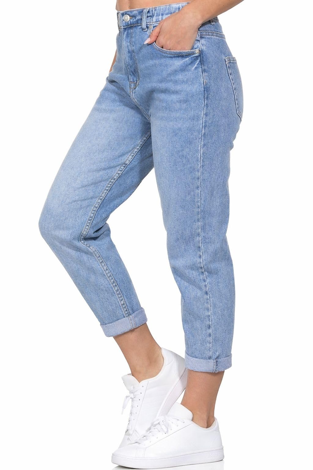 Hailys Damen High Waist Ankle Mom Jeans Mi44rell knöchellange Jeanshose