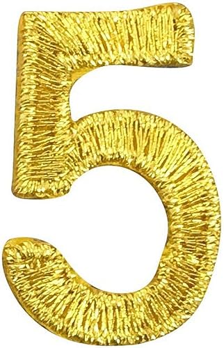 Miniatura 9 de Letras y números dorados metálicos de 1-78 pulgadas, parche para planchar, bordado (dorado P)