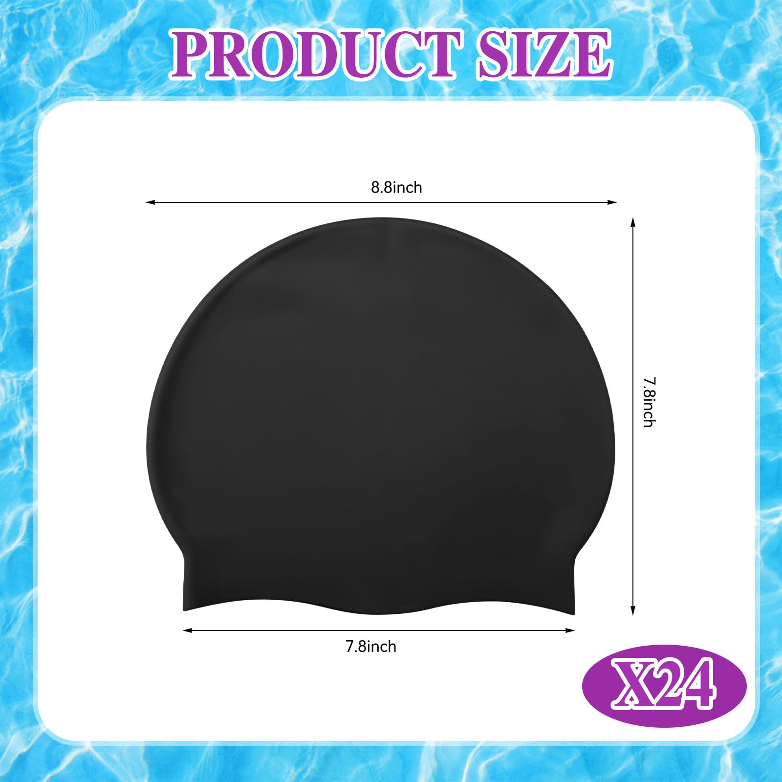 Silkfly Gorro de natación unisex de silicona para hombres y mujeres, impermeable, duradero, antideslizante, elástico, sin arrugas, para entrenamiento y carreras, pelo largo y corto