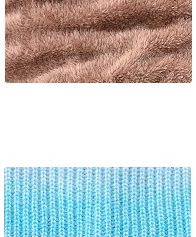 Berretto invernale da donna, berretto caldo e spesso lavorato a maglia, sciarpa, set, cappello di lana con protezione for le orecchie sfumata