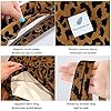 FITDON Corduroy Totes Bag, Shoulder Handbags Big Capacity Shopping Bag with Inner Pocket for Women Girls (Leopard) #5