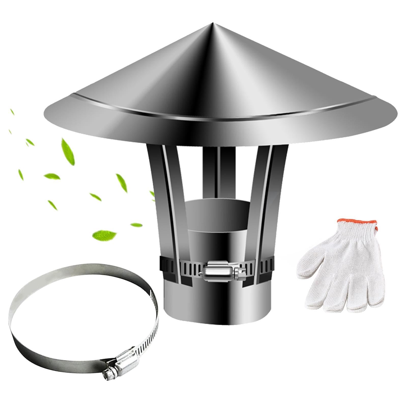 Comignolo Antivento Acciaio Inox 200 180 150 100 90 60 50mm Tappo di Sfiato Antipioggia, Comignolo Antivento Antipioggia per Camino Terminale Canna Fumaria, Tubo di Scarico del Tetto(180 mm/7.09 in)