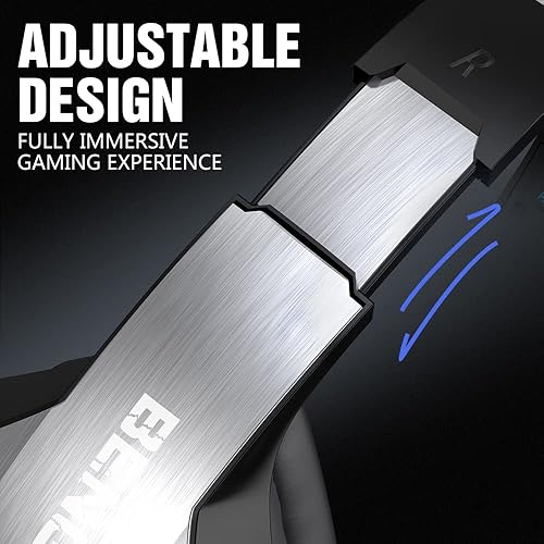 Miniatura 5 de BENGOO X-40 - Auriculares de diadema para Xbox One PS4 PC controlador cancelación de ruido con micrófono luz LED y graves envolventes para ordenador