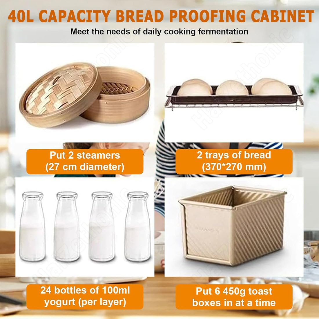 Elektrischer Gärschrank 40l,Brot Gärbox,Professioneller Teiggärschrank Für Sauerteig/Pizza,Mit Präziser Temperaturkontrolle (20-50°c) & Automatischer Feuchtigkeitsregelung