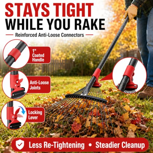 Rastrillo de jardín plegable con mango extensible metálico miniatura 3
