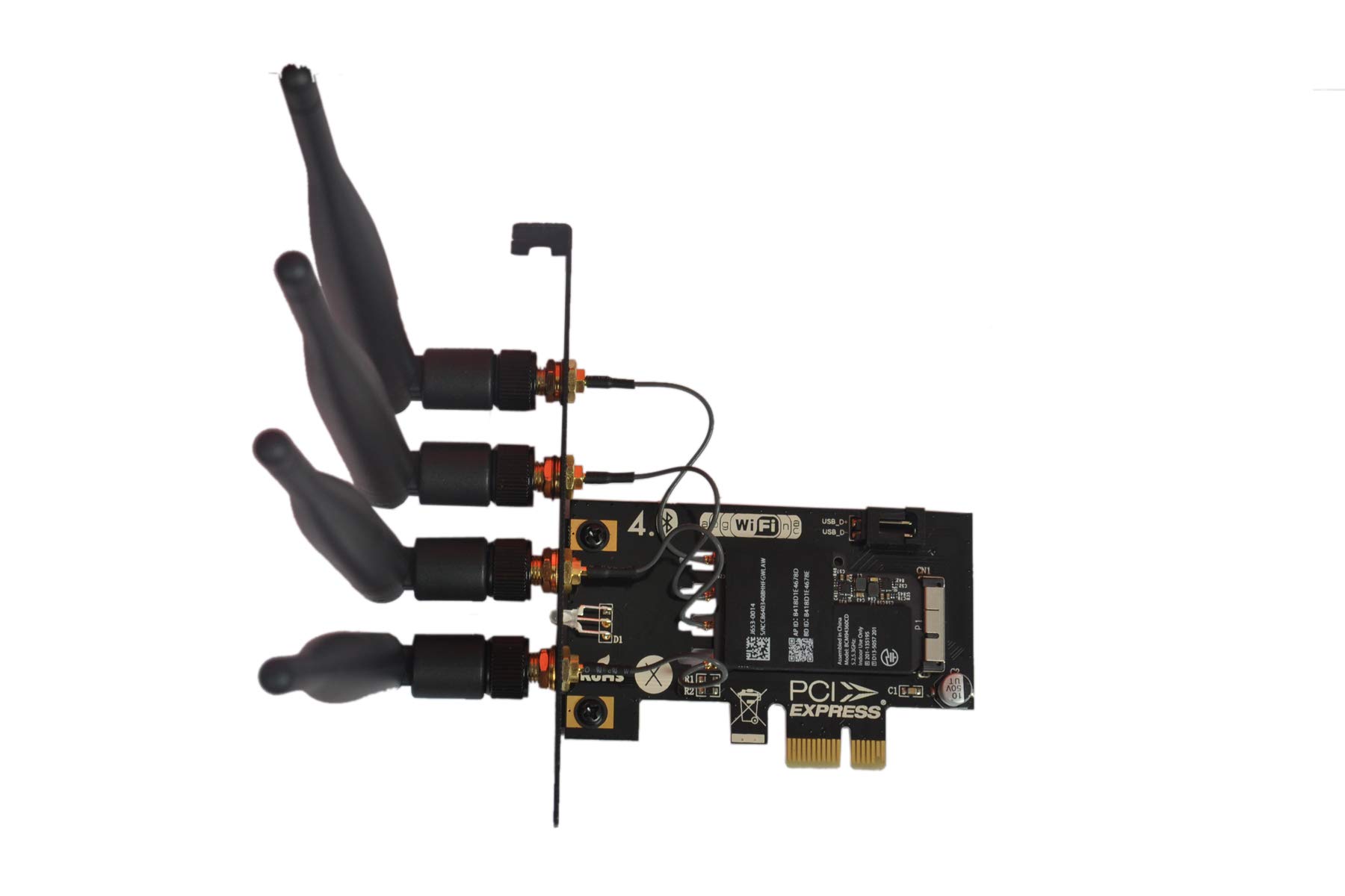 LeHang BCM94360CD BCM94331CD Adaptateur de Carte WiFi 4.0 Bluetooth vers PCI-E x1 (36 Broches) pour PC/Hackintosh