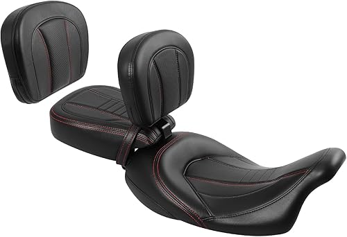 Miniatura 166 de TCT-MOTORPARTS Low-Profile Pillion 2-Up Seat Driver Passenger Seat & Rider Pad Fit For Harley Road Street Glide 2009-2023