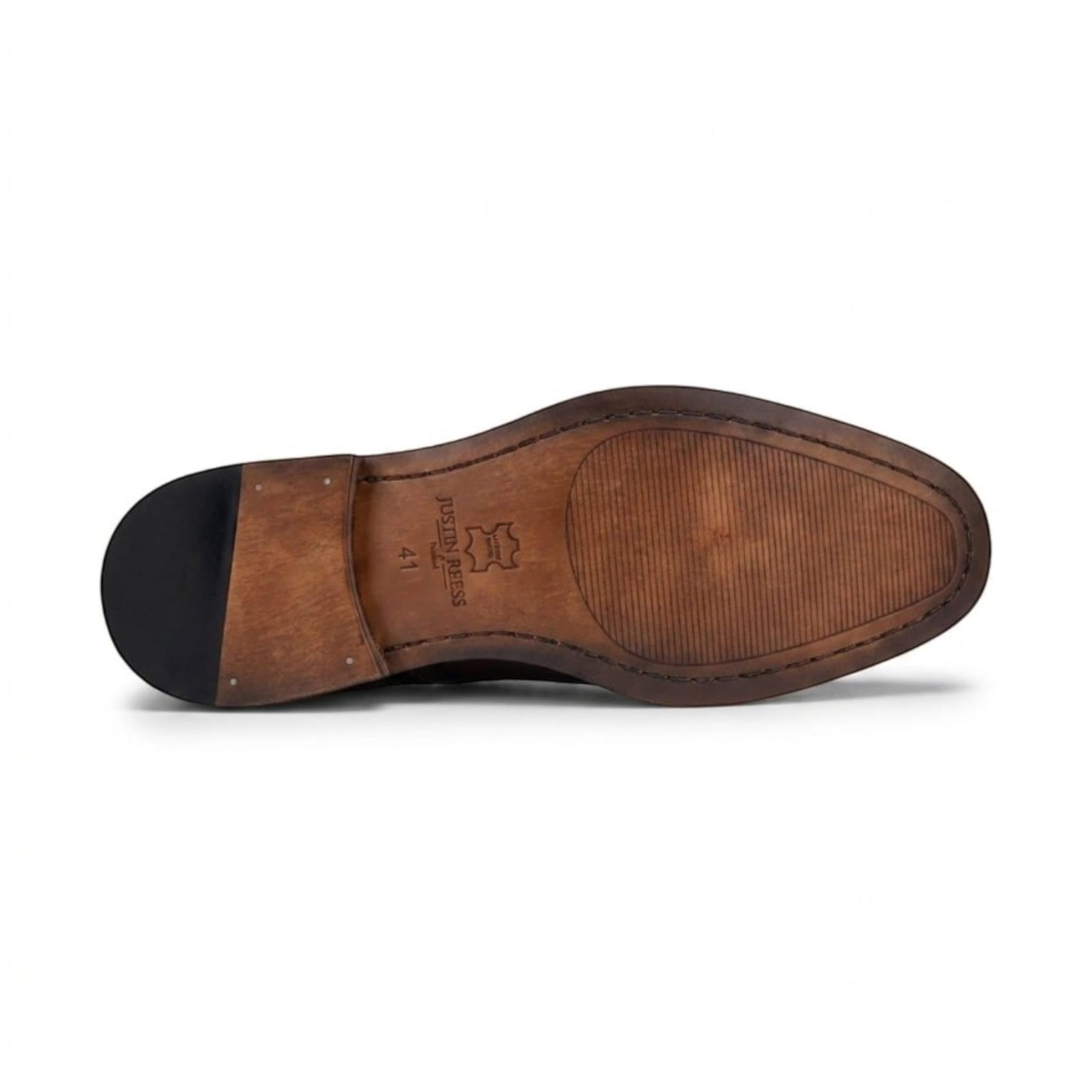 Scarpe Eleganti da Uomo Justin Reess Everett in Pelle Lucida con Punta Rinforzata, Modello Derby.