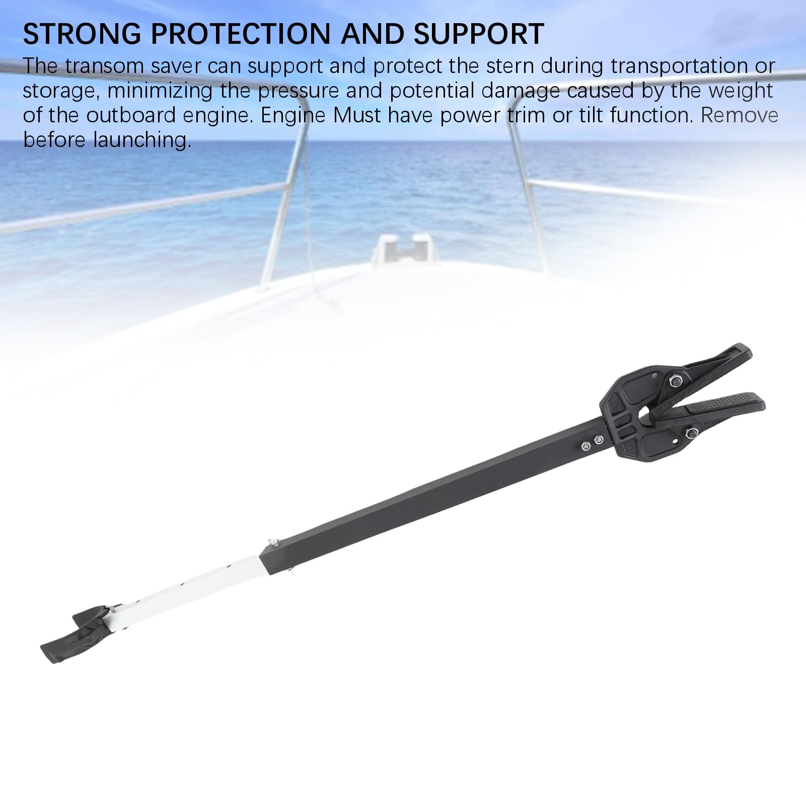 Fabater Économiseur D'économiseur de Transom, 23-35 Pouces éconore de Transom de Choc Réglable avec Tête Composite, Support de Moteur Hors-bord pour Rouleaux et Montures de Remorque