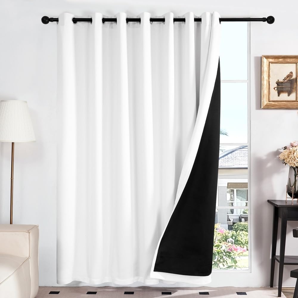 1 Panel 100" Wide Width Ivory White Blackout Curtains for