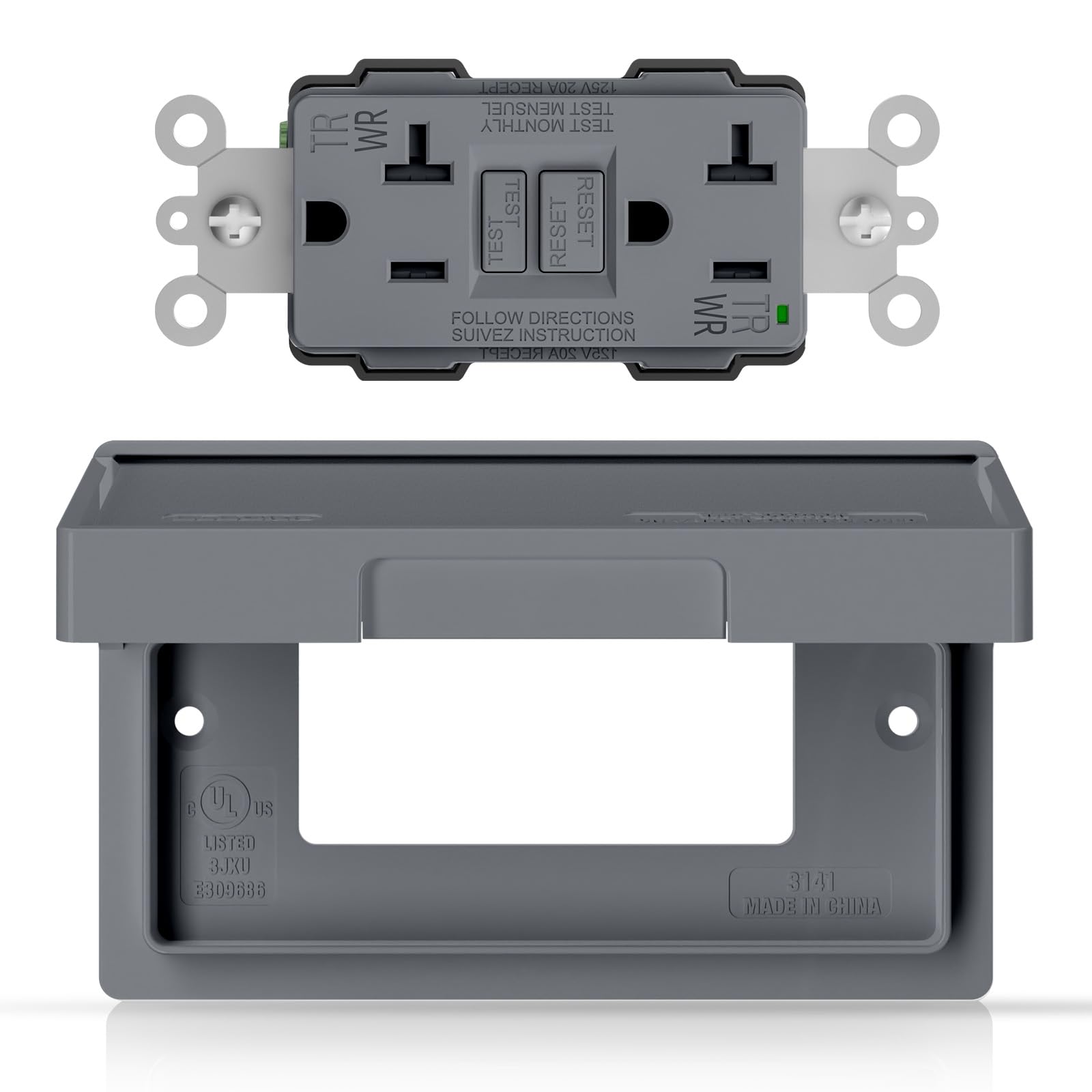 ELEGRP 20 Amp Outdoor GFCI Electrical Outlet - outlets and accessories | Mubboo