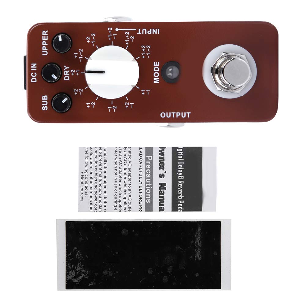 RiToEasysports Pedał Octave Pedał EfektóW Gitarowych z 11 Trybami True Bypass W Pełni Metalowa Obudowa do Występów i ćwiczeń na Elektrycznej Gitarze Basowej