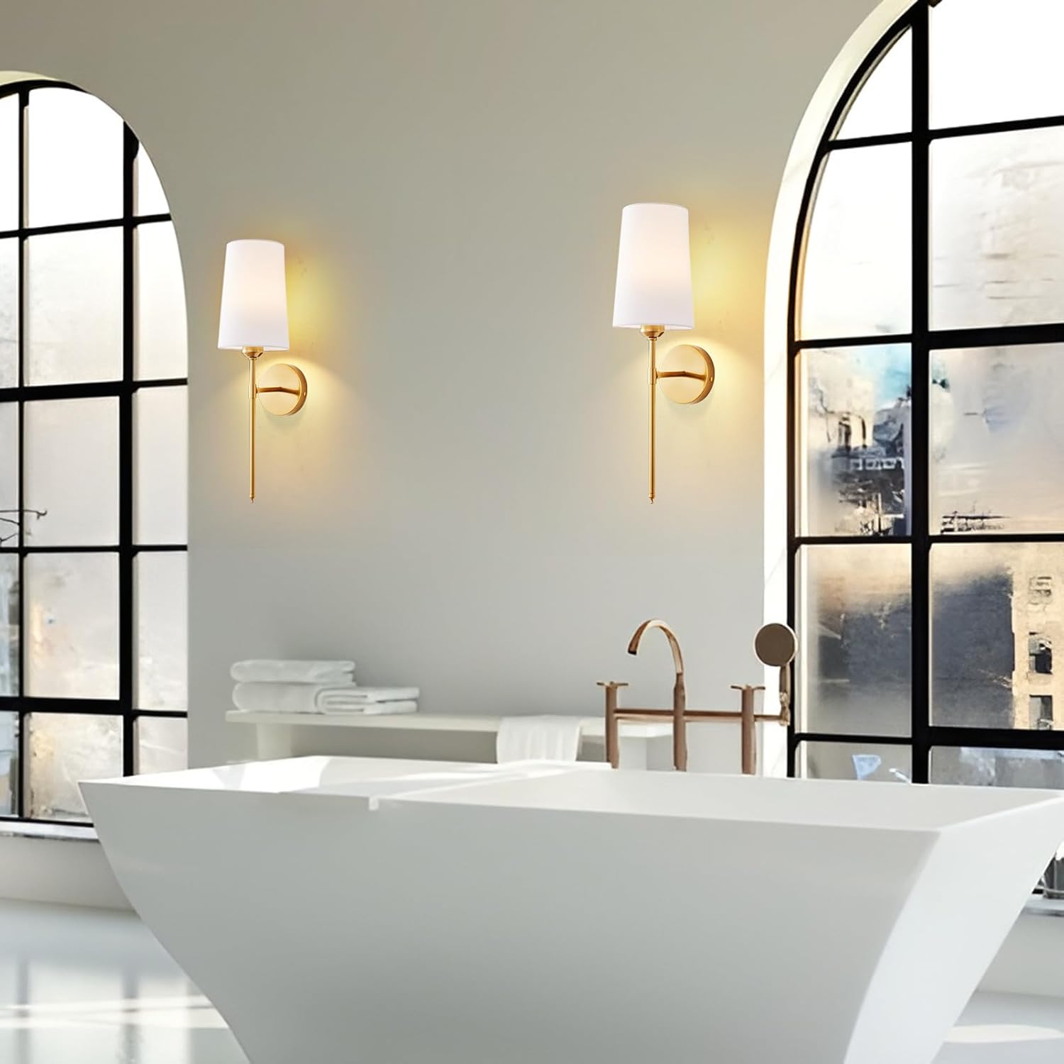 Battery Operated Wall Sconce Set of 2, Rechargeable Wall Lights, Multi-Color Detachable Rechargeable Bulbs, for Bedroom Living Room Hallway