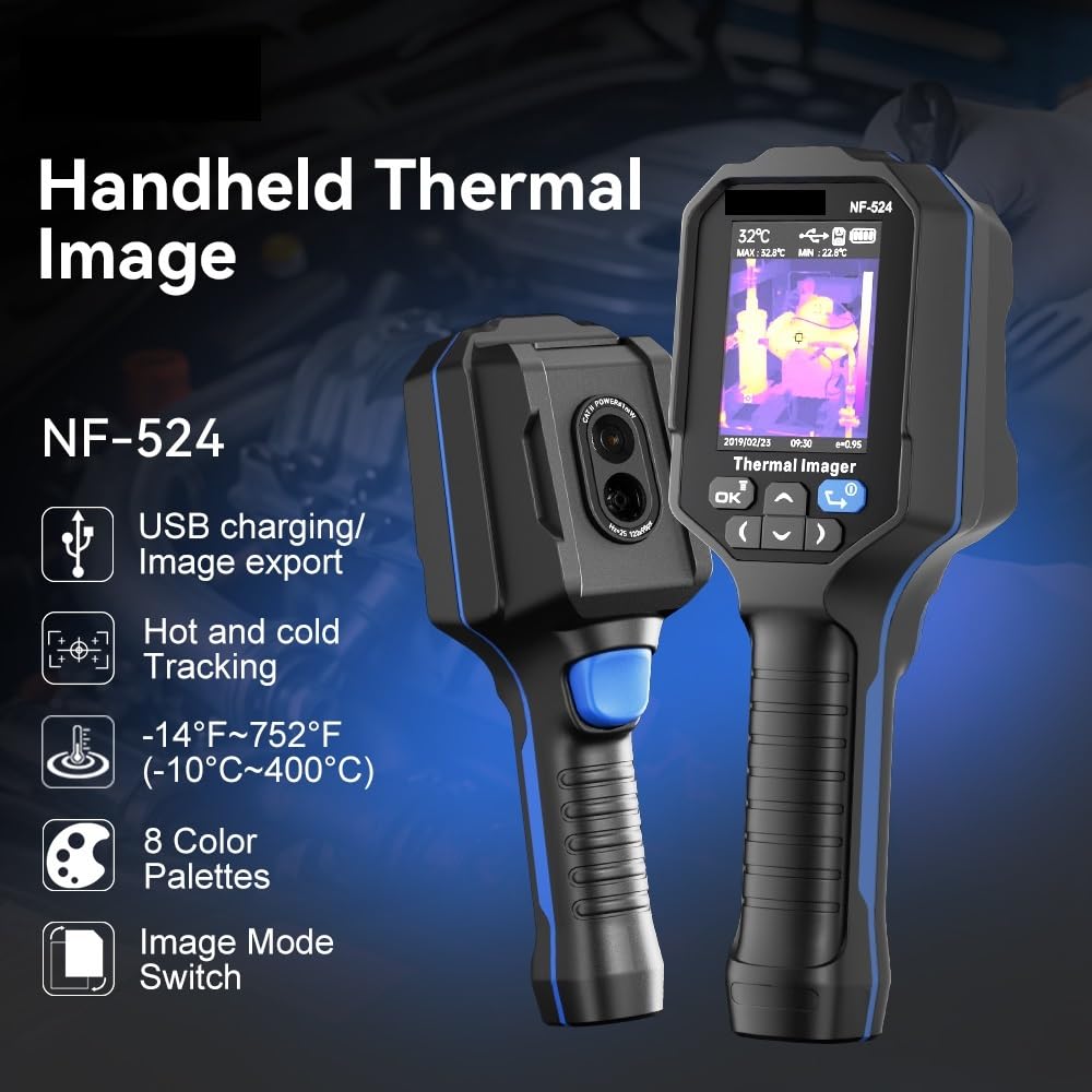 Kamera termowizyjna, NF-524 Kamera termowizyjna na podczerwień 120x90 Ręczna kamera testowa do naprawy ogrzewania podłogowego