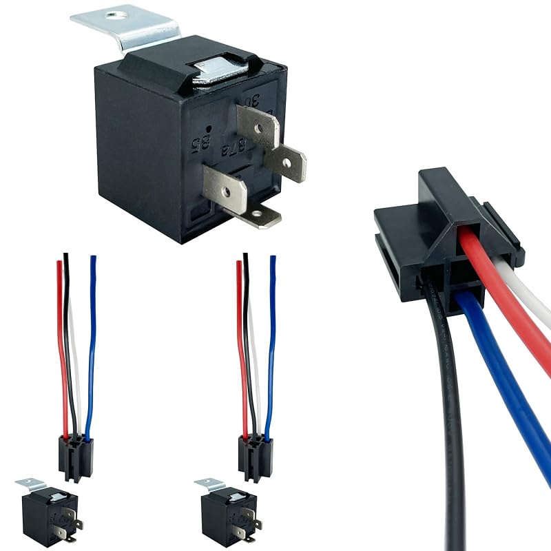 Kit de relés automotivos iRhapsody 12 V DC, 4 pinos SPST 40/30 A – 2 unidades