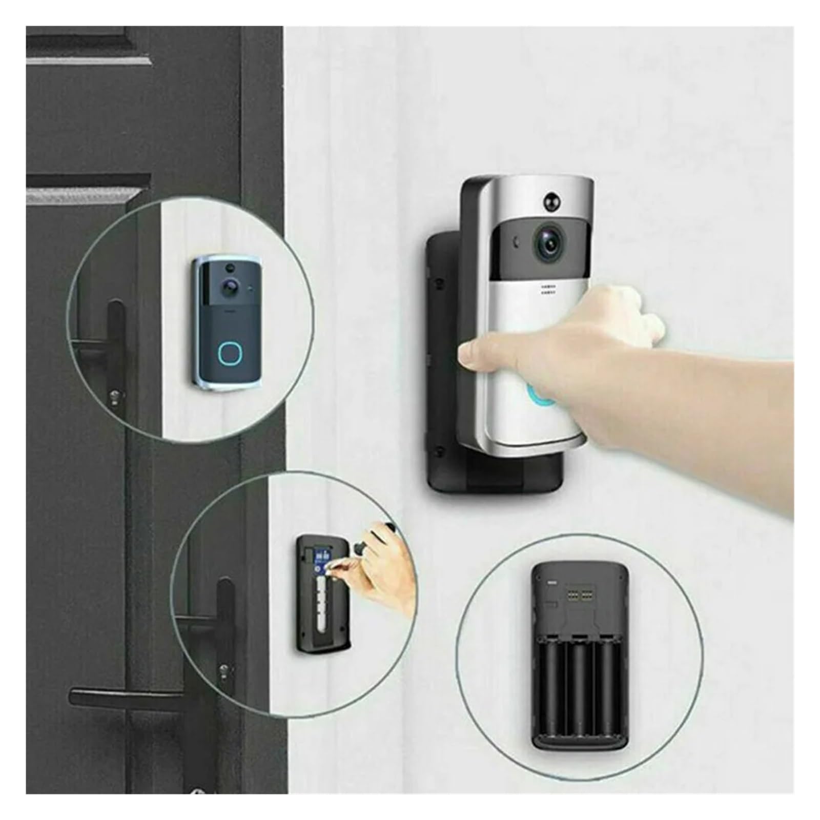 Sonnette vidéo Intelligente V5, caméra sans Fil, wi-FI, interphone(V5 White Add Chime)