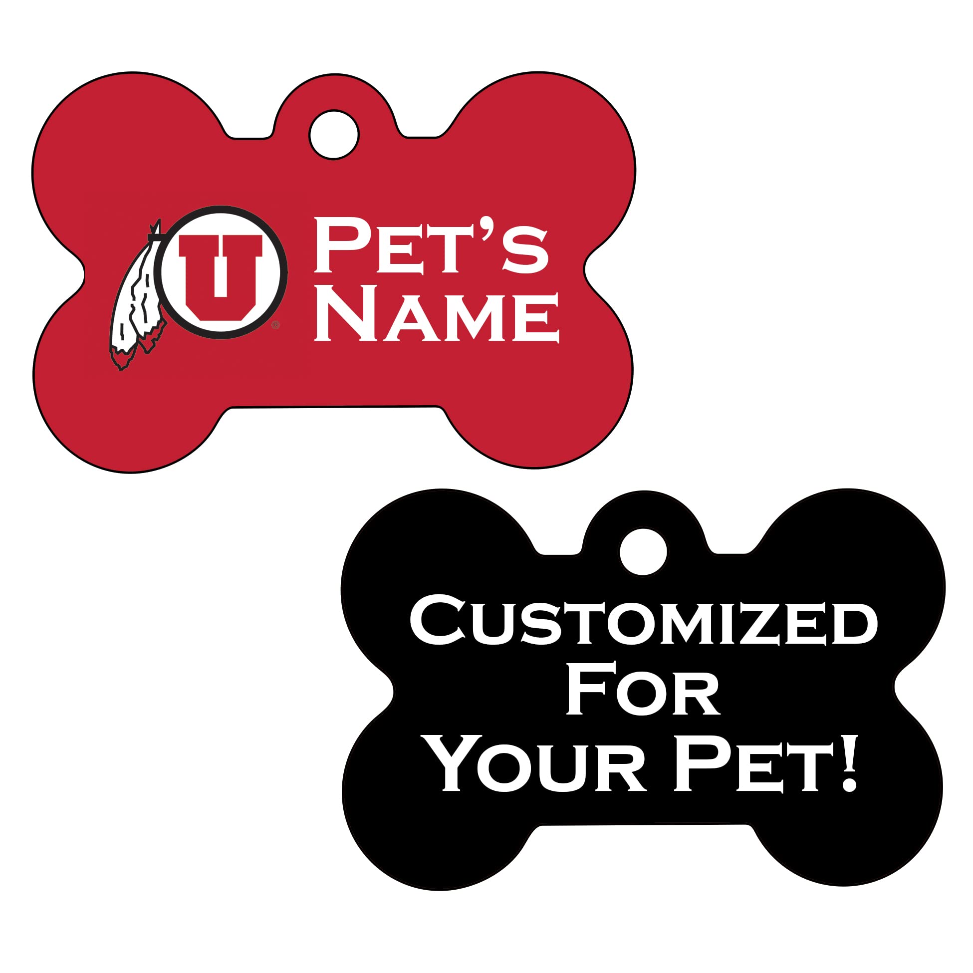GuHuiKuUtah Utes 2-Sided Pet Id Dog Tag | Personalized for Your Pet | Officially Licensed