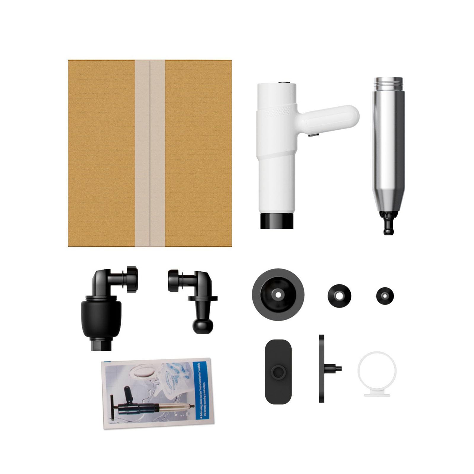 Hogtnd White Manual High Pressure Drain Auger With Sturdy Stainless Steel Construction And Multi-Purpose Nozzles For Stubborn Blockages, Bathroom Drain Cleaner