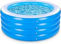 YOUMI 70x30 Inflatable Swimming Pool - Large Deep Round Family Pool with Handles for Adults & Kids, Backyard Splash Fun (Blue)