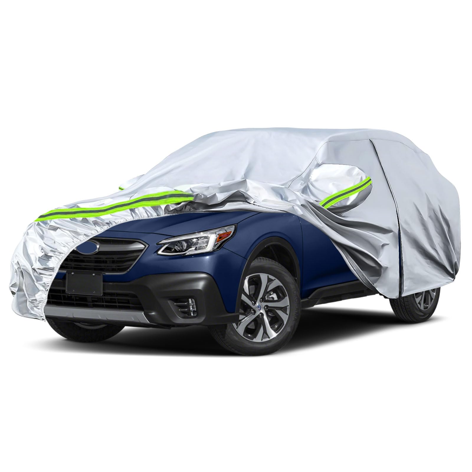 6 Layers Waterproof Car Covers Replace for 2004-2026 Subaru Outback | All Weather Car Cover with Cotton Liner, Zipper Door, Windproof Bands for Snow Rain Dust Protection
