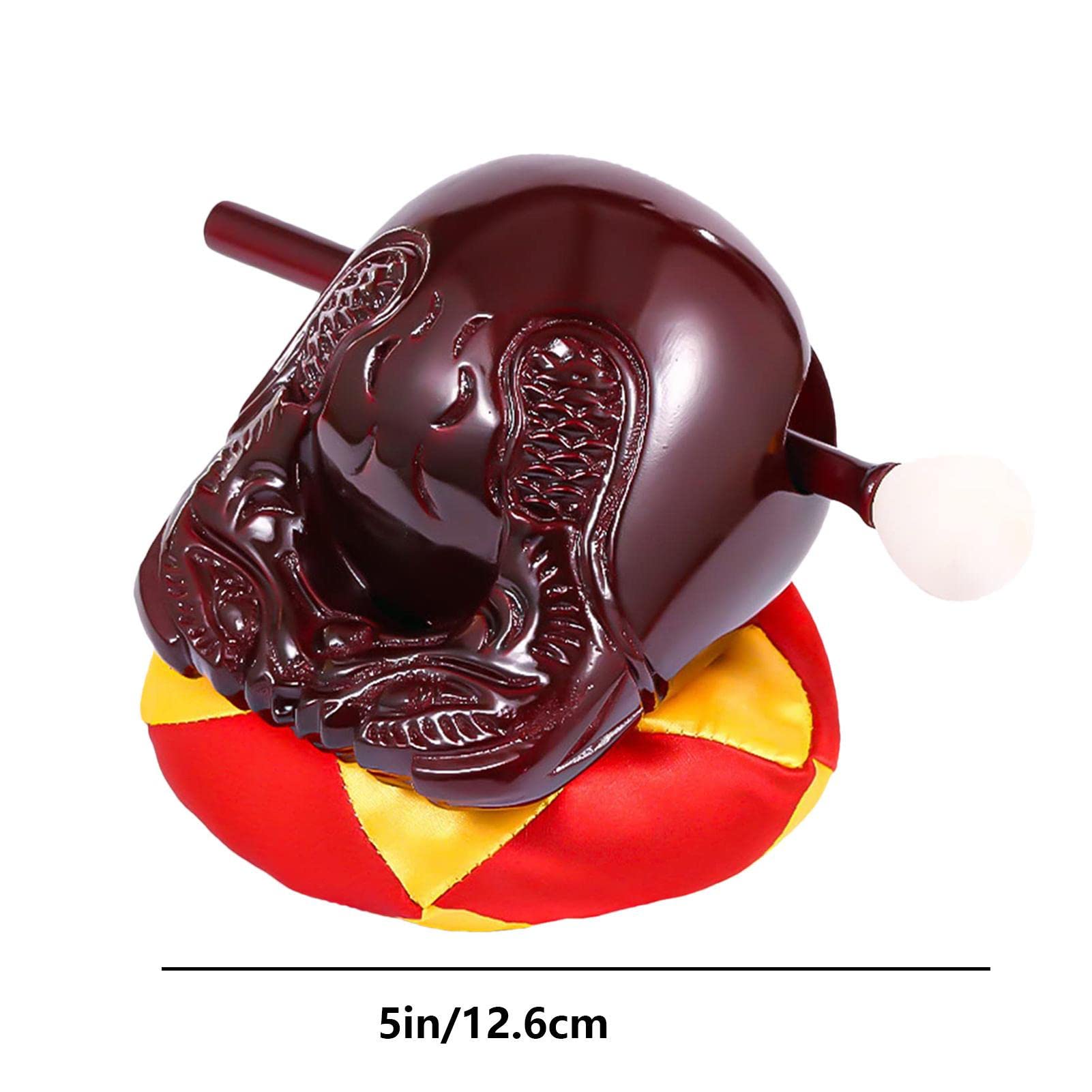 5 Zoll Temple Block Zen-Trommel Mit Mallet-Kissen, Mokugyo Mit Schlägel Und Matte, Buddhistischer Kampferholz-Tempel-Block-Zen-Trommel-Meditations-Schlaginstrument Für Meditation Klassenzimmer