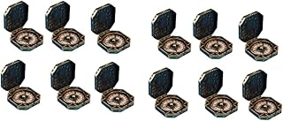 Amosfun 12 Peças Bússola De Natal Pirata Baú De Tesouro Terno Infantil Conjunto De Mesa Mapa Presentes Brinquedo De Bússola Pirata De Plástico Bússola De Bolso Vintage Roupas De Plástico