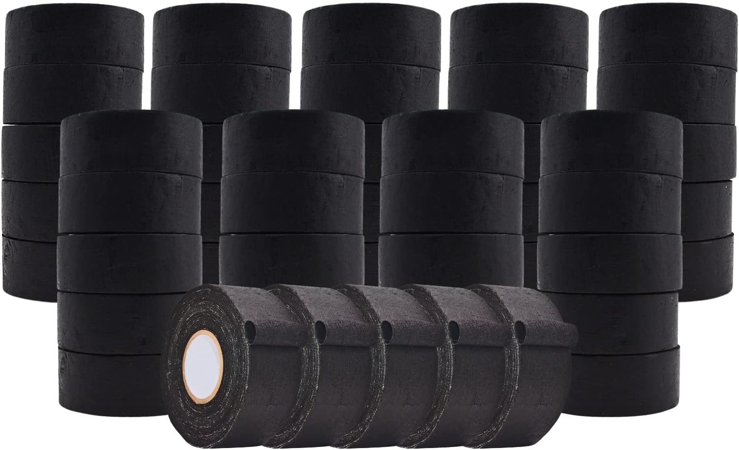 WOD FTC14 Black Friction Tape, 2 inch x 60 ft. (Case of 40) – Wire Harness Electrical Tape, High Temperature Resistant Tape for Automotive Engine Cables Bundle & Sports Strong Grip.