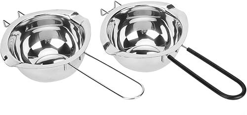 Paquete de 2 ollas dobles de acero inoxidable, olla de fusión de chocolate, kit de herramientas para hacer caramelos, cera para derretir chocolate,