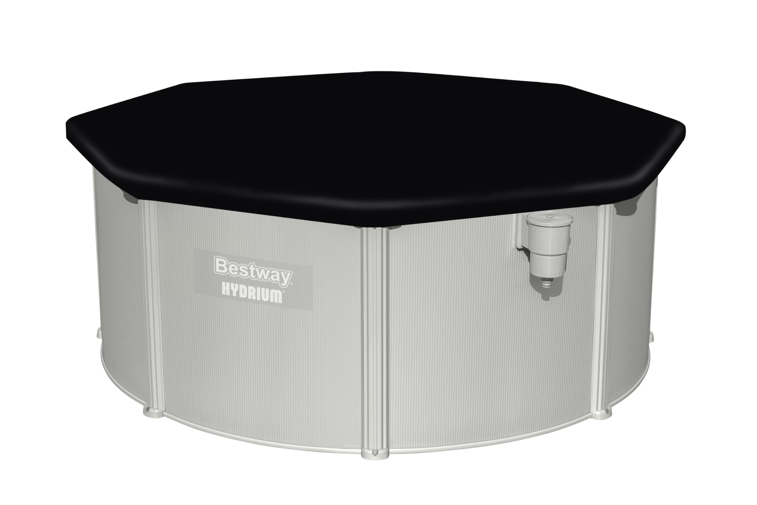 BESTWAY Cobertor de Invierno Redondo Ø401 cm de PVC para Piscinas Negro