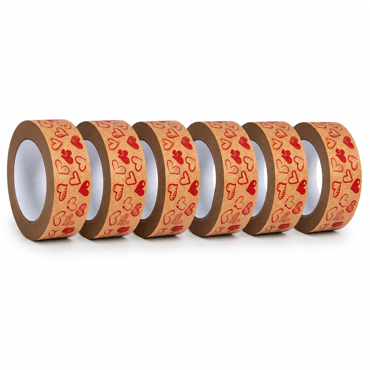 Marke Papierowa taśma klejąca, Walentynki, serce, 50 mm/50 m, taśma do pakowania (24 rolety)