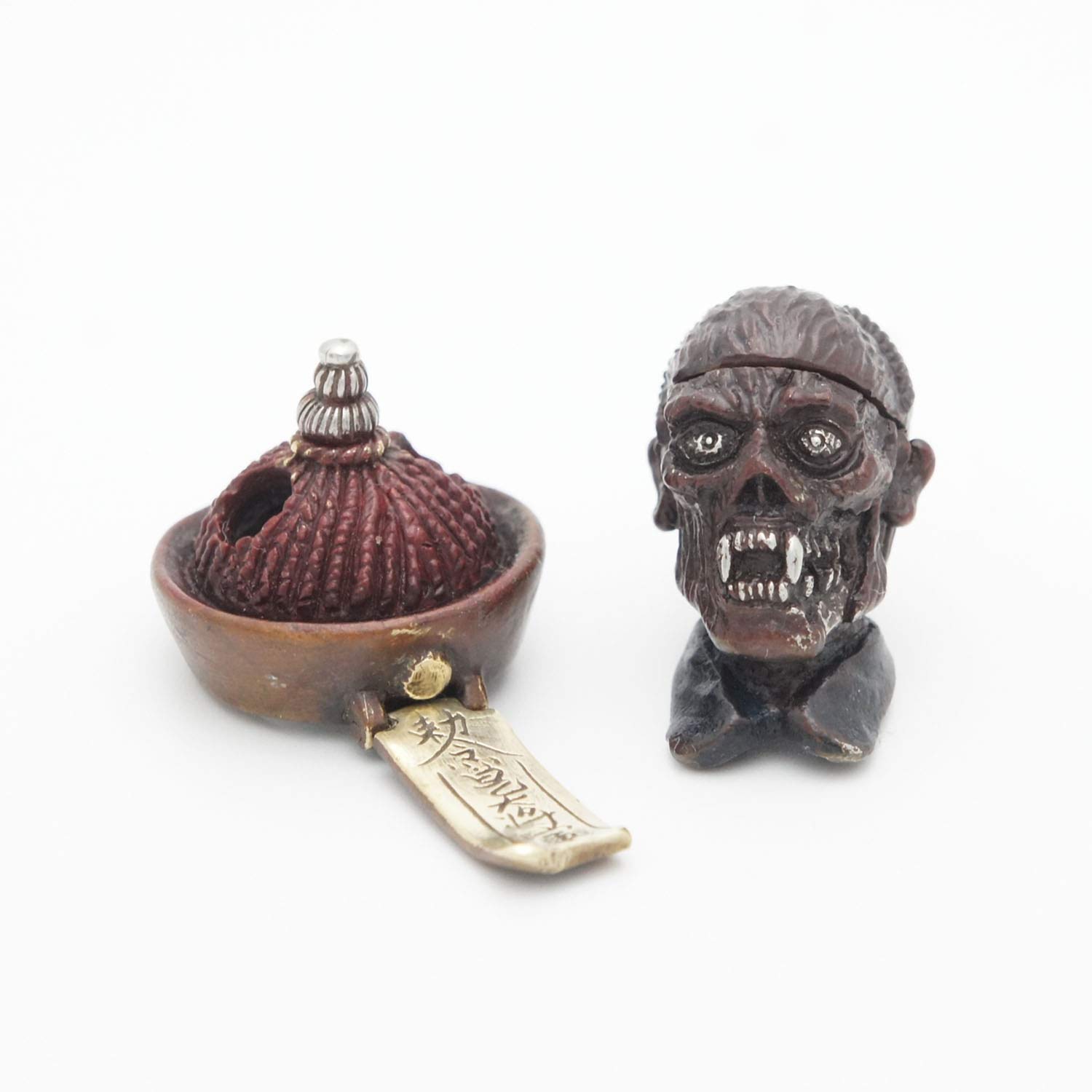 Paracord Bead Hand-Casted, Bronze Charms EDC Accessories for Pendant Buckle,Keychain Pendant,Knife Lanyard,Zipper Pull (Zombie-Bronze)