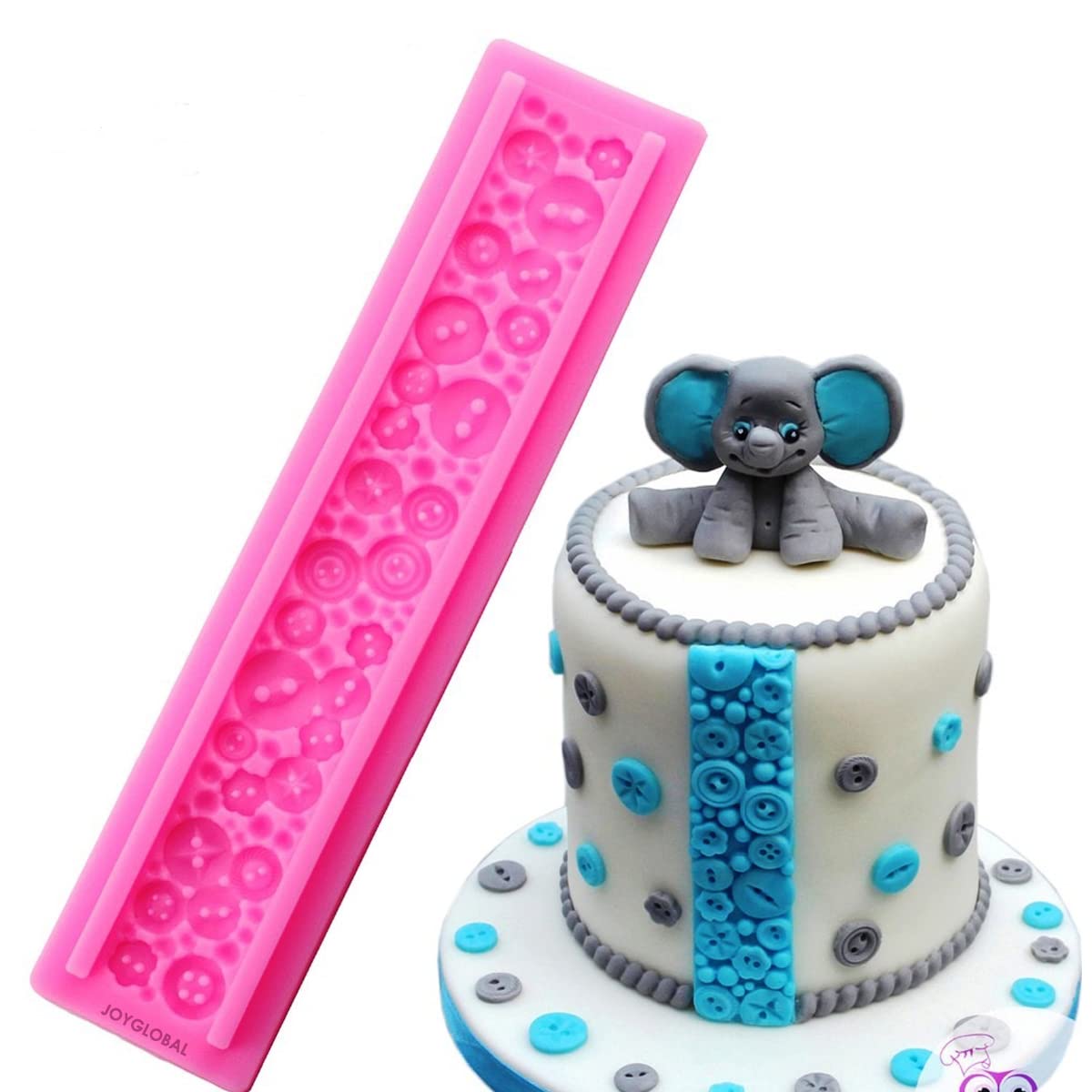 JoyGlobal Buttons Shape Silicone Fondant Molds Cake Decoration Tools