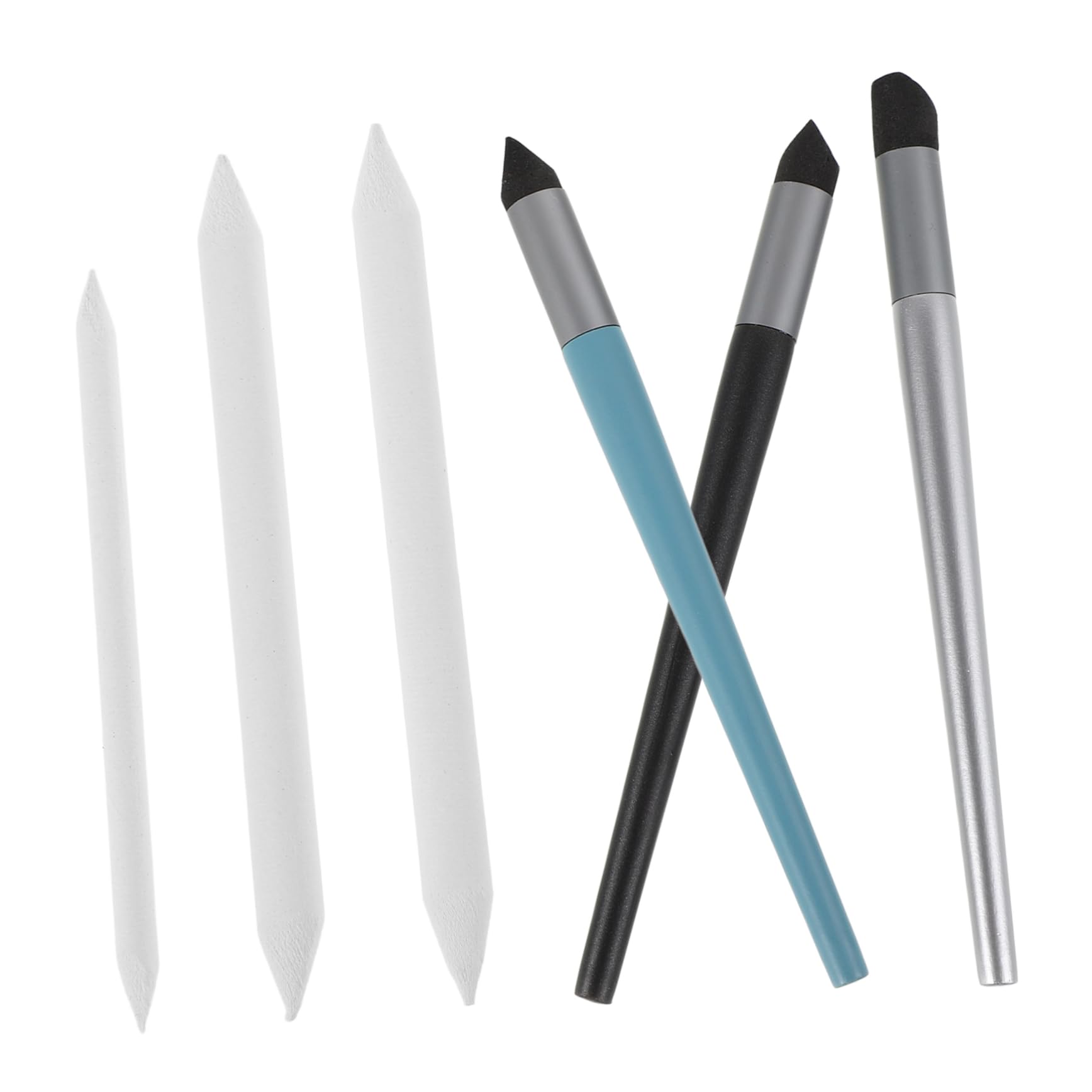 KICHOUSE 6pc Oil Pastel Rubbing Pen Set Drawing Tools Soft Sponge Tip Sketching and Painting Accessories Blending Sponge for Artists