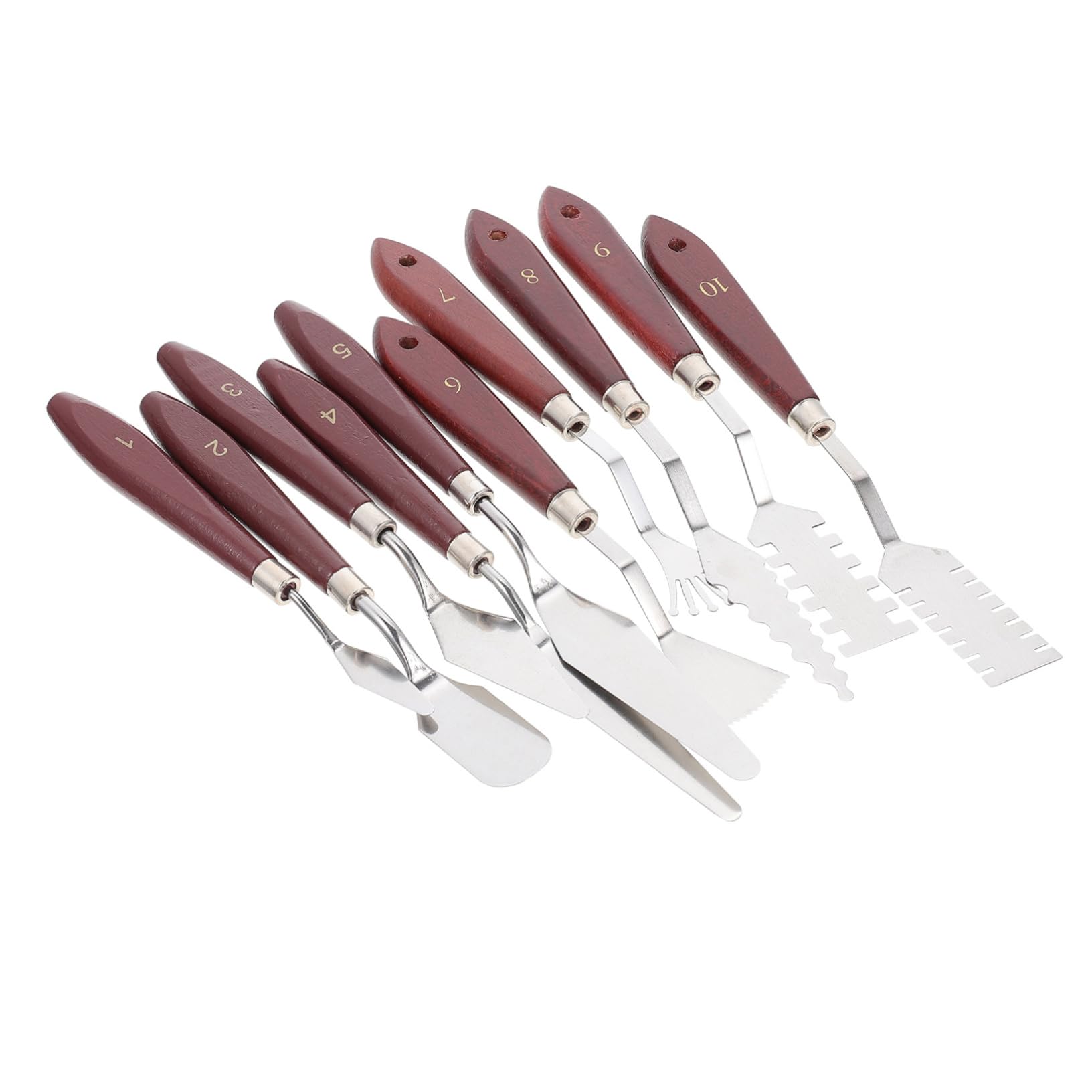 GLSTOY Art Accessories 6pc Oil Paint Spatula Set Wooden Handle Painting Tools Palette Knife Scraper for Art