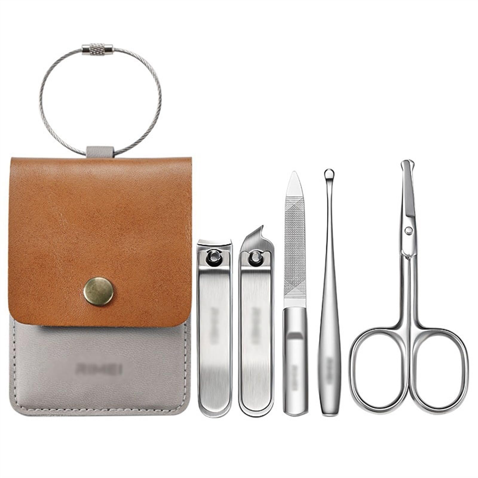 Manicure Set Portable Nail Clipper Kit for Men and Women, Stainless Steel Nail Clippers with Leather Travel Case, 5 Pieces Manicure Kit Manicure Nail Clippers Kit