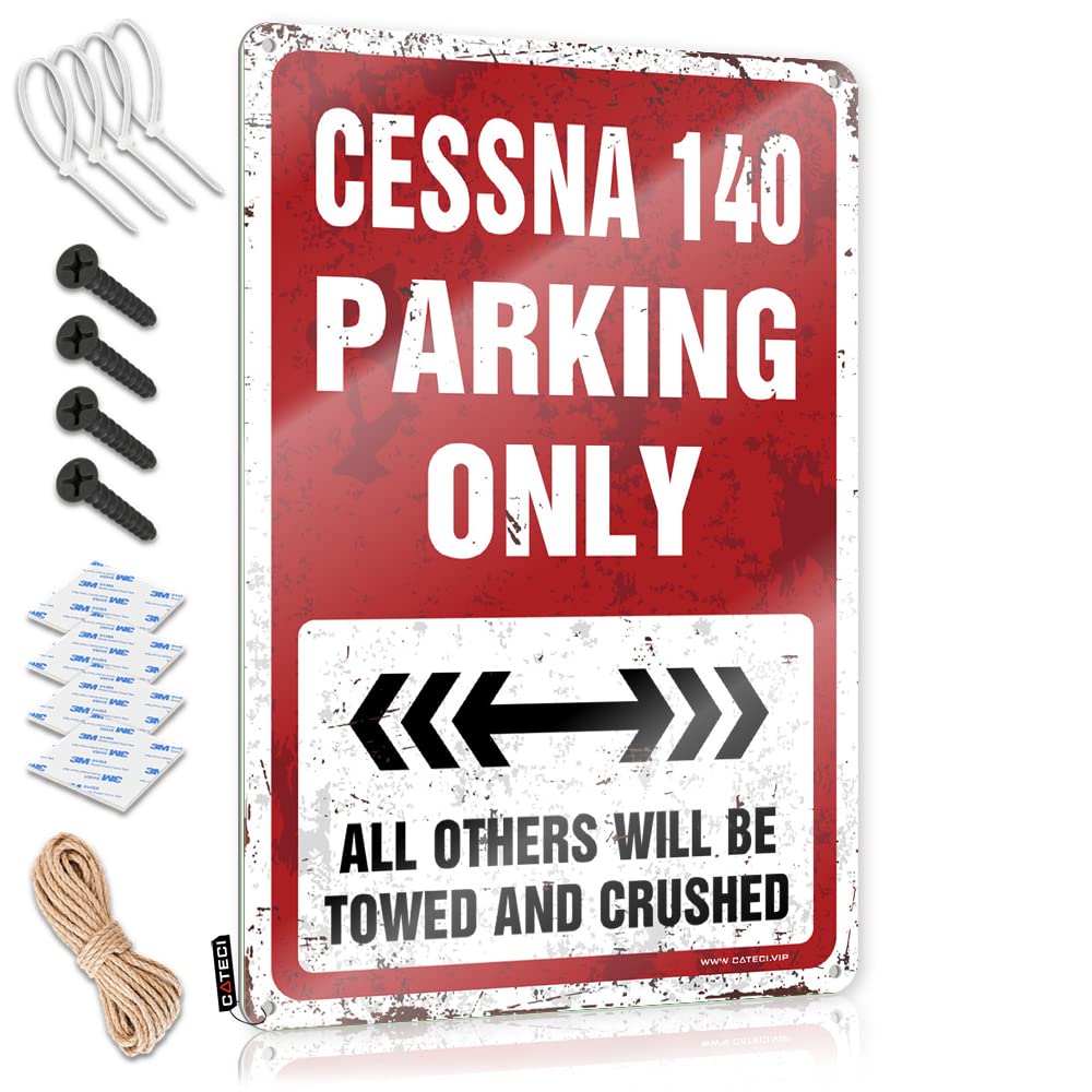 Letreros de metal retro de Cessna 140 letreros de estaño con texto en