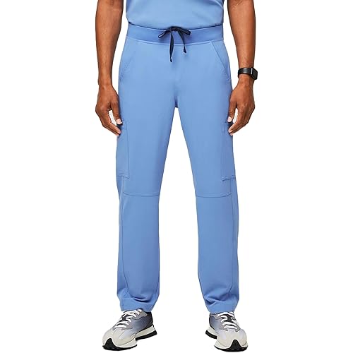 FIGS Axim Cargo Scrub Pants for Men — Classic Fit, Straight Leg, 7 Pockets, 4-Way Stretch, Anti-Wrinkle Men’s Scrub Pants