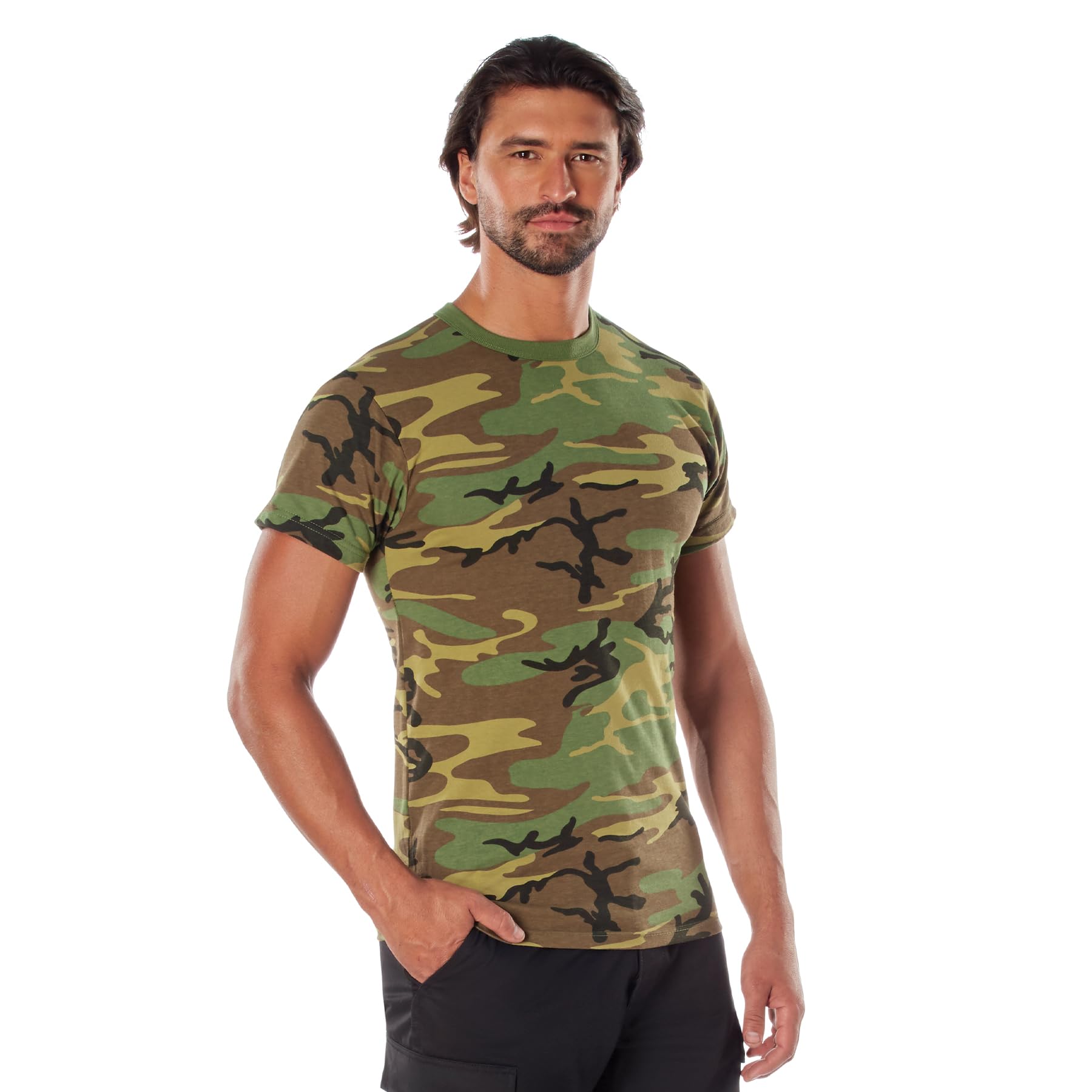 ROTHCO Mens Camouflage T-Shirt - Heavyweight, Woodland Camo, Medium