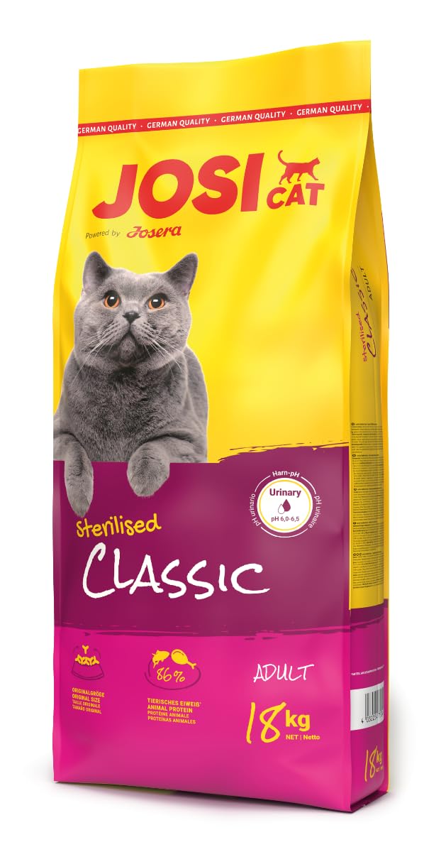 JOSICAT Katzenfutter Sterilised Classic Geflügel 18 kg