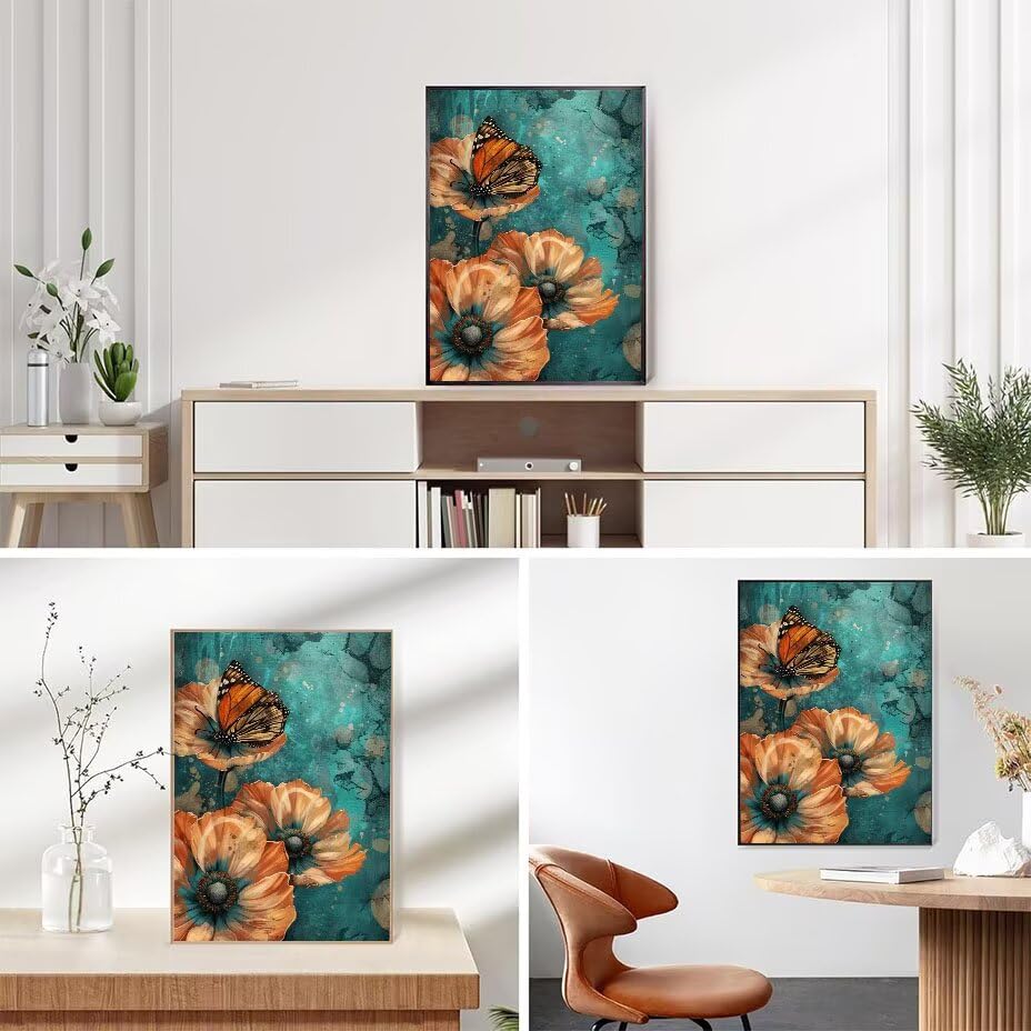 Peinture Diamant Fleurs Multicolores Grand Format 70x90cm avec Strass Brillants - 7
