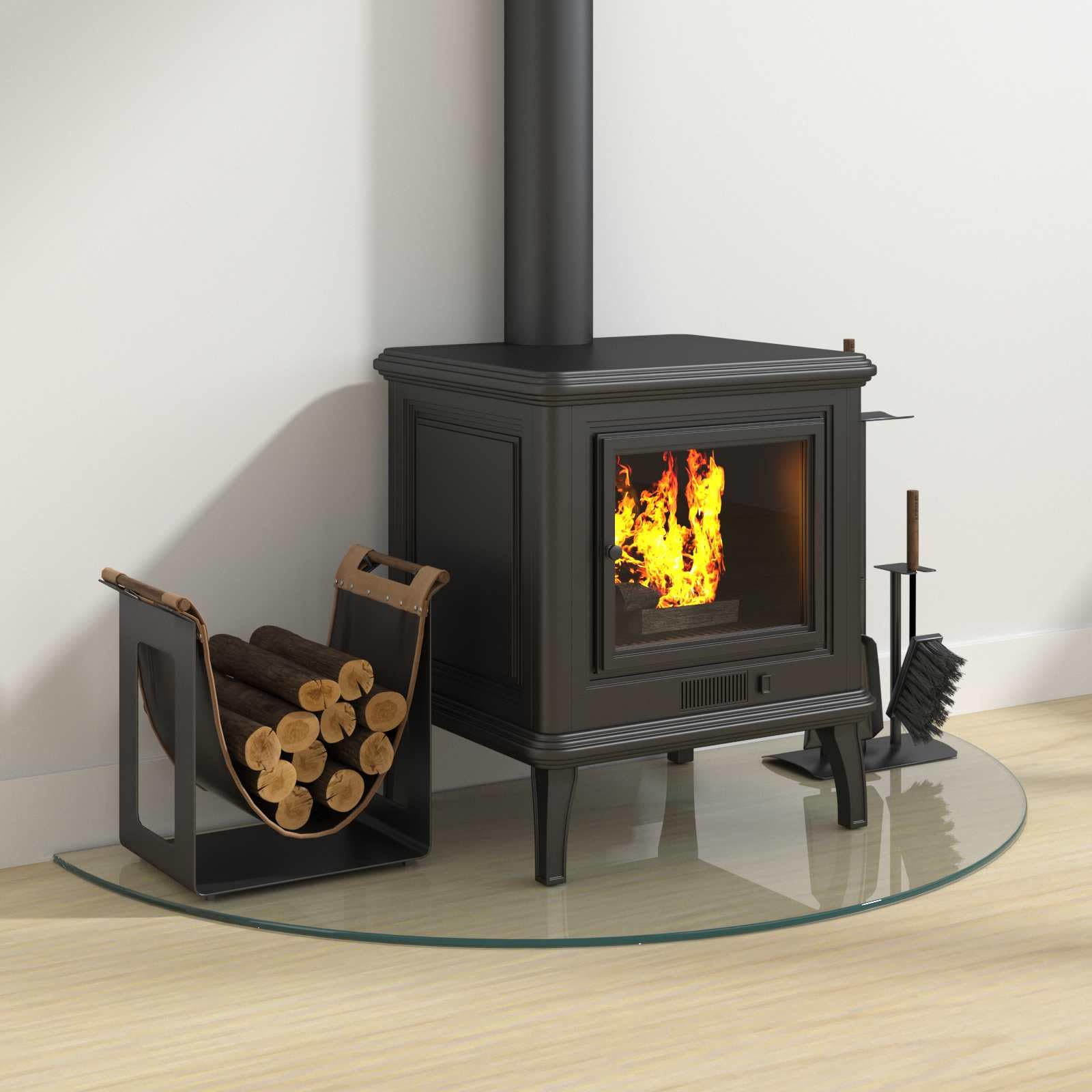 Placa de cristal transparente para chimenea, 1000 x 500 mm, rectangular de vidrio templado con bordes pulidos como placa de base de chimenea para protección contra incendios y protección del