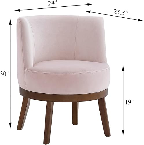 Miniatura 2 de 24KF Silla moderna giratoria de 360 grados, cómoda silla redonda de terciopelo para sala de estar, sillón esquinero para guardería, 7018S-rosa