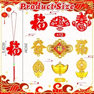 Mixweer 72 Pieces Chinese New Year Decorations Red Chinese Knot Pendant Traditional Spring Festival Decoration Hanging Lunar New Year Decor Lucky Fu Pendants for Home Tree Car Ornaments(Stylish) Mixweer 72 Pieces Chinese New Year Decorations Red Chinese Knot Pendant Traditional Spring Festival Decoration Hanging Lunar New Year Decor Lucky Fu Pendants for Home Tree Car OrnamentsStylish