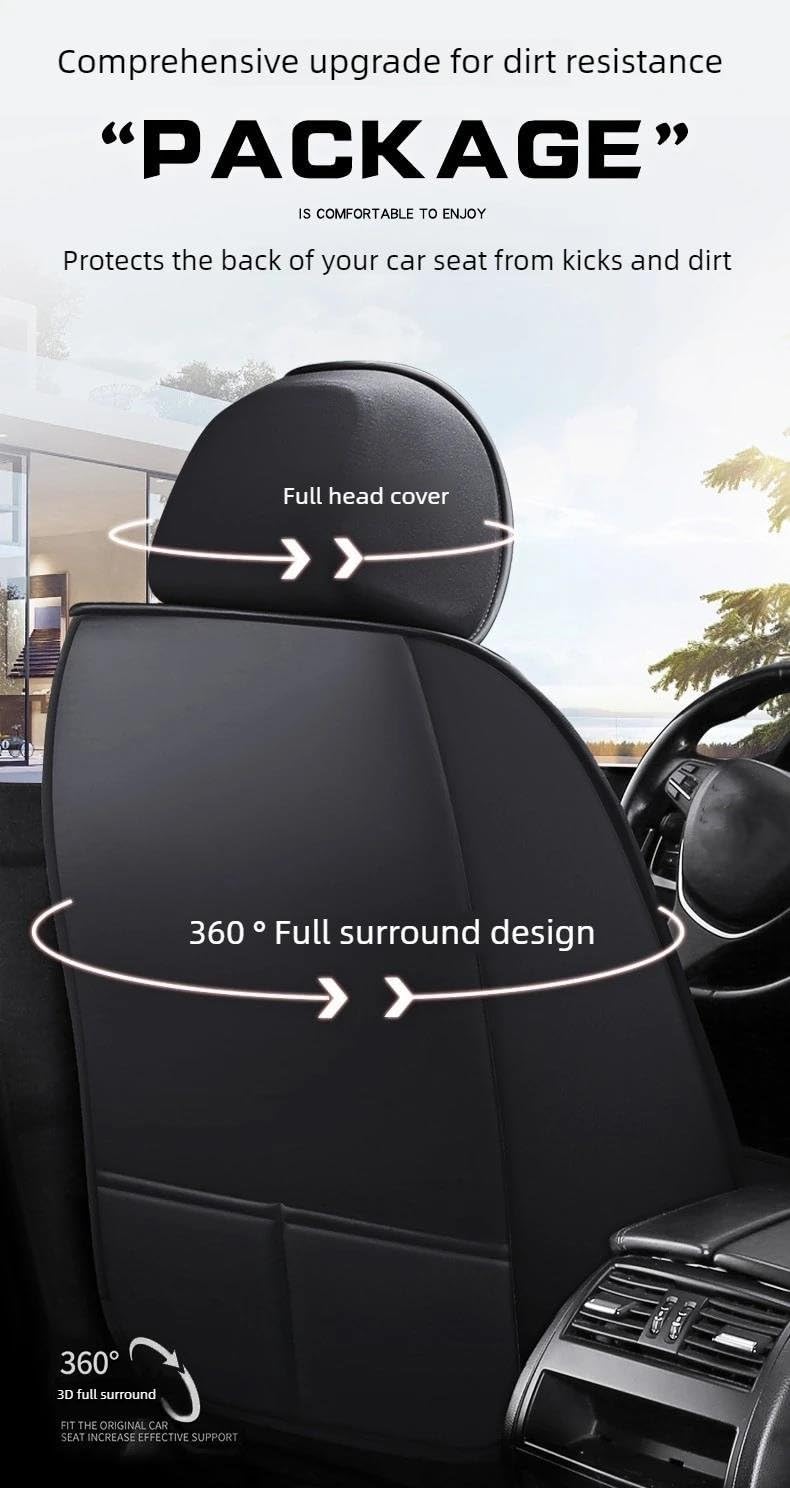 Sitzbezügesets Komfort-Autositzbezüge-Set Aus PU-Leder – 5 Sitzbezüge + 2 Kopfstützen, Weich Und Atmungsaktiv Fahrzeugsitzbezüge