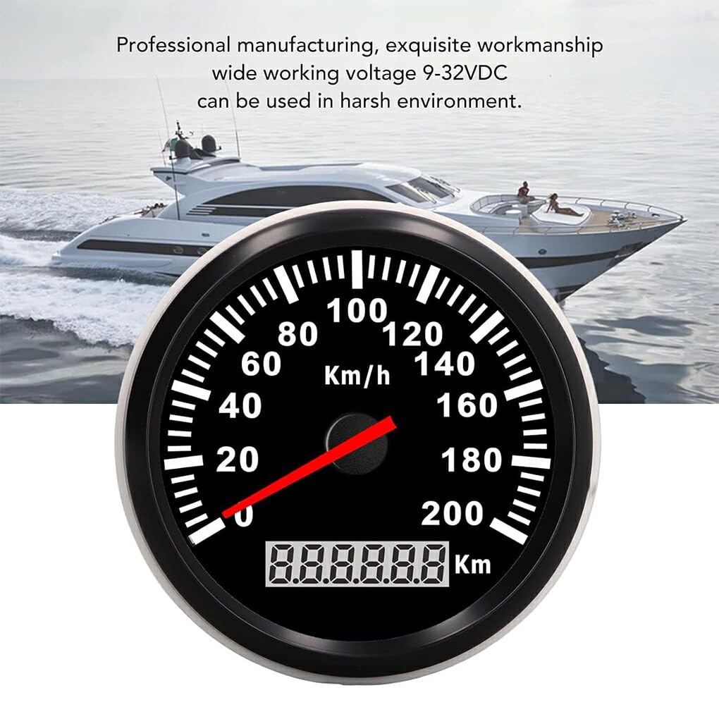 Compteur de Vitesse GP-S tachymètre GP-s Km/H Compteur de Moto tachymètre pour Moteur de Bateau pour Yacht Bateau Camion Marin