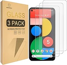 Mr.Shield [Paquete de 3] Diseñado para Google Pixel 5a [vidrio templado] [Vidrio japonés con dureza 9H] Protector de pantalla con reemplazo de por vida