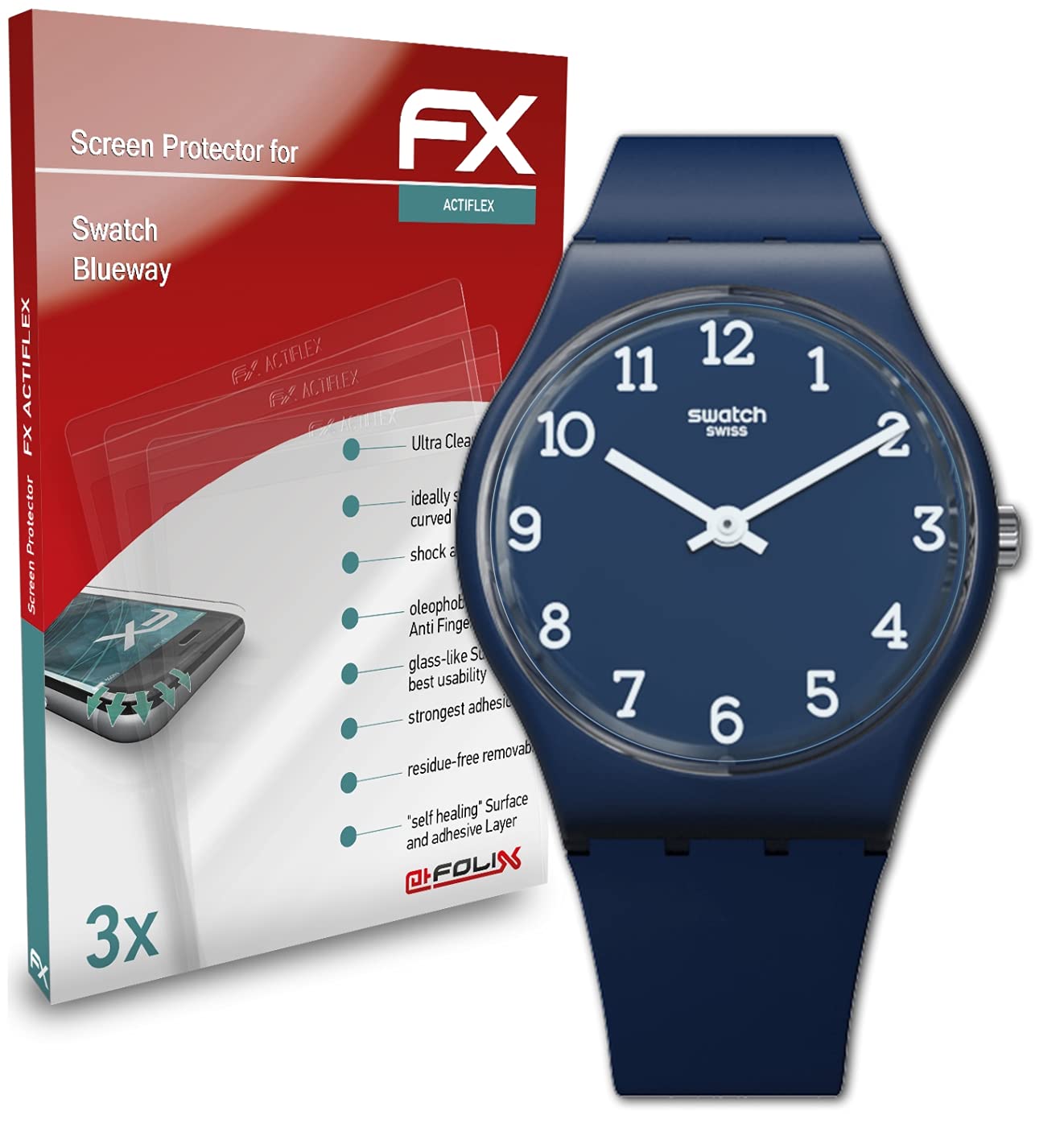 Screen Protector compatible with Swatch Blueway Protector Film, ultra clear and flexible FX Screen Protection Film (3X)