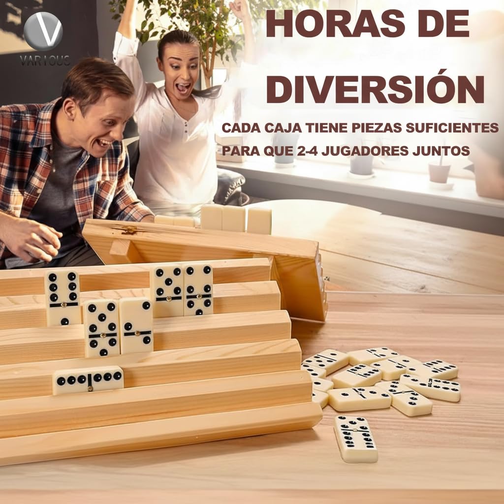 various Domino Double 28 Chips Box Faux Skóra,Klasyczna gra planszowa dla dzieci i dorosłych
