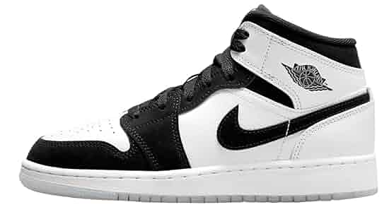 Amazon | Big Kid's Jordan 1 Mid SE Diamond White/Black-Multi