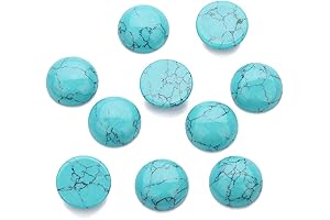 20Pcs Flat Turquoise Stones for Jewelry Making